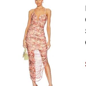 Elliatt Pink Floral Midi Dress